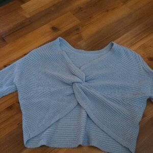 chunky knit sweater with twist detail